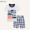 BKD car printing white-black baby boy suits